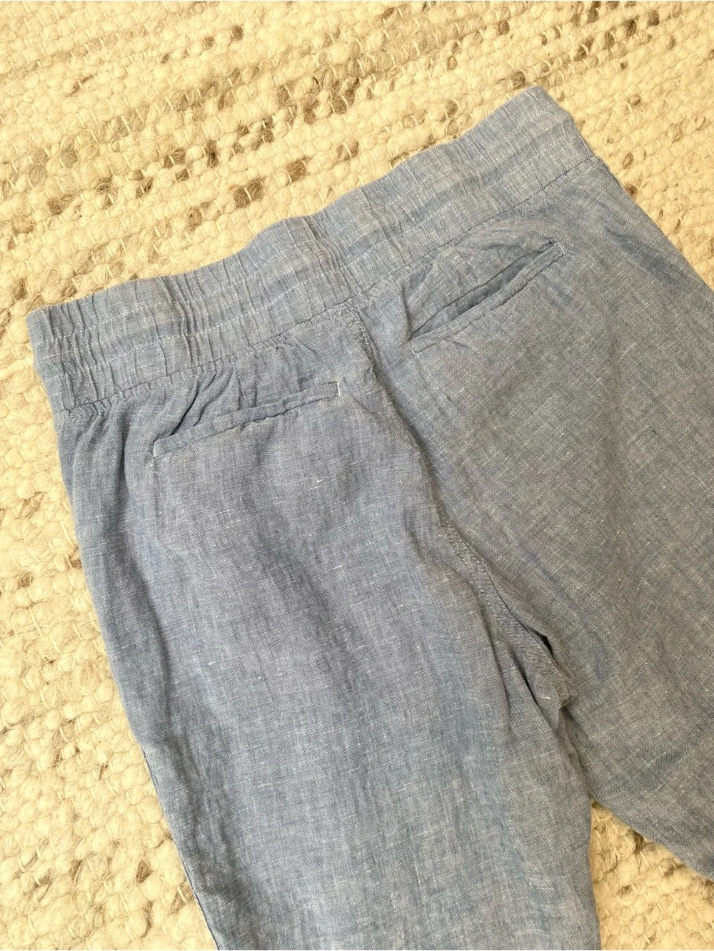Athleta Cabo 100% Linen Chambray Joggers in Blue, Size 6 - Picture 7 of 11